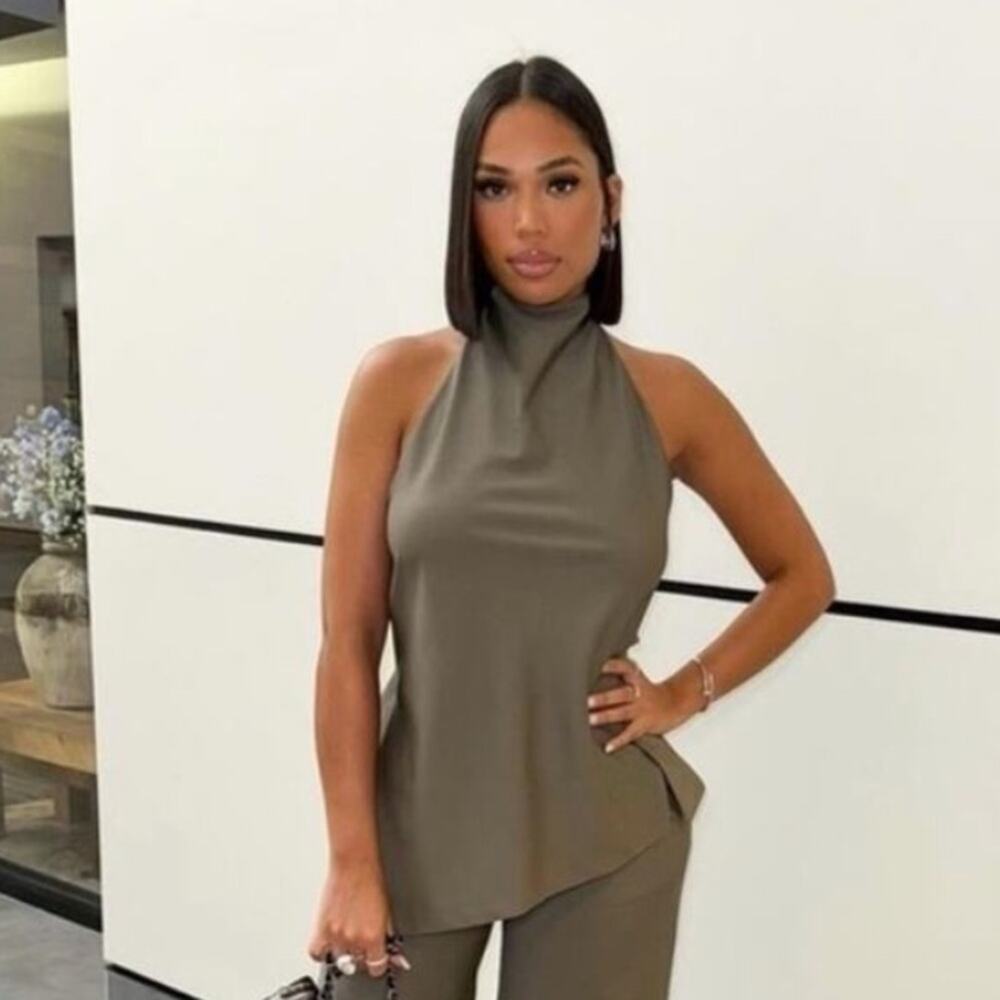 Zara Olive Sleeveless Top